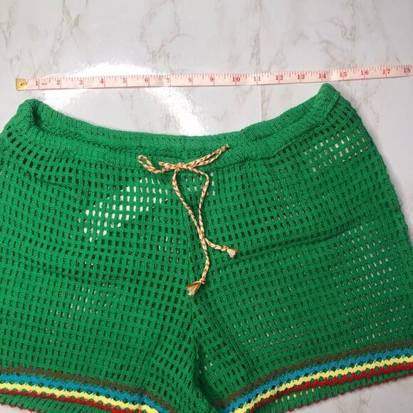 NWT BDG Open-Knit Kelly Green Baja Crochet Drawstring Waist Coverup Shorts, M - Picture 9 of 12